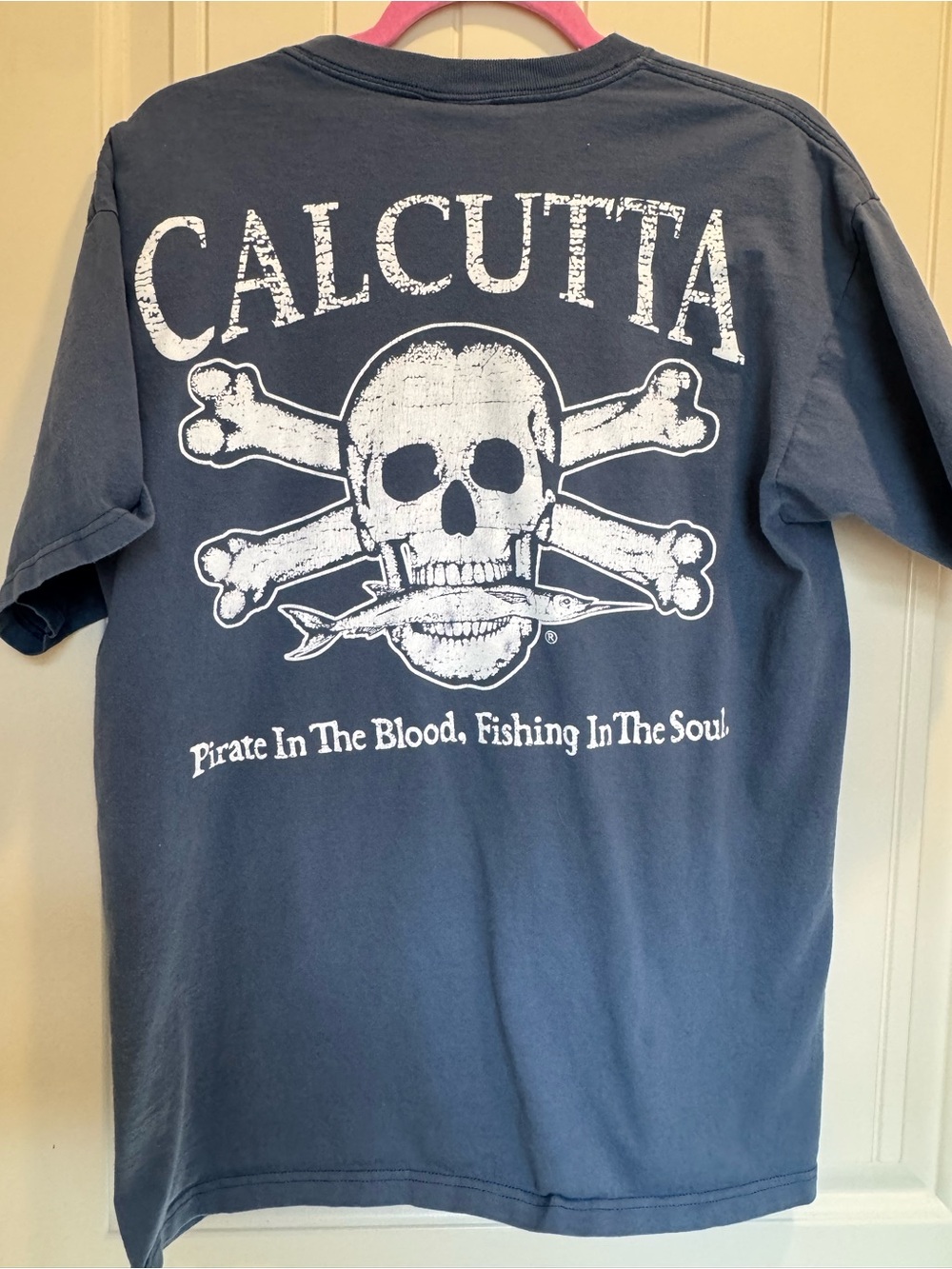 Men’s Calcutta Graphic Tee in Navy with Skull Print